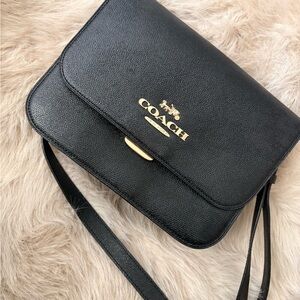 Coach Black Crossbody Bag with Gold Accents